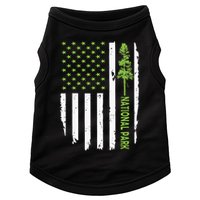 US american flag with pine tree for protect national parks  Doggie Tank
