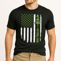 US american flag with pine tree for protect national parks  Performance Shirt