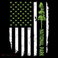 US american flag with pine tree for protect national parks  City Backpack