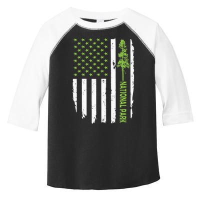 US american flag with pine tree for protect national parks  Toddler Fine Jersey T-Shirt