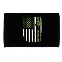 US american flag with pine tree for protect national parks  Microfiber Hand Towel