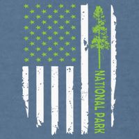 US american flag with pine tree for protect national parks  Garment-Dyed Sweatshirt