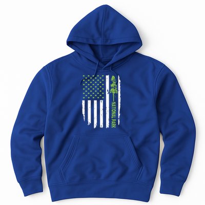 US american flag with pine tree for protect national parks  Hoodie