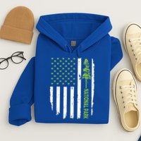 US american flag with pine tree for protect national parks  Hoodie