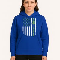 US american flag with pine tree for protect national parks  Hoodie