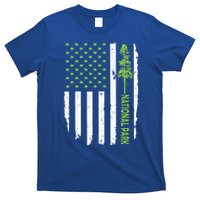 US american flag with pine tree for protect national parks  T-Shirt