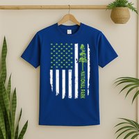 US american flag with pine tree for protect national parks  T-Shirt