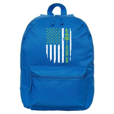 US american flag with pine tree for protect national parks  16 in Basic Backpack