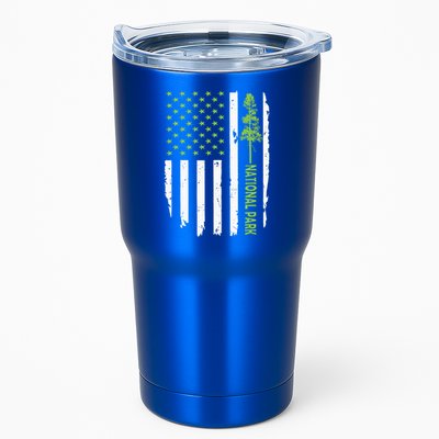US american flag with pine tree for protect national parks  Tumbler