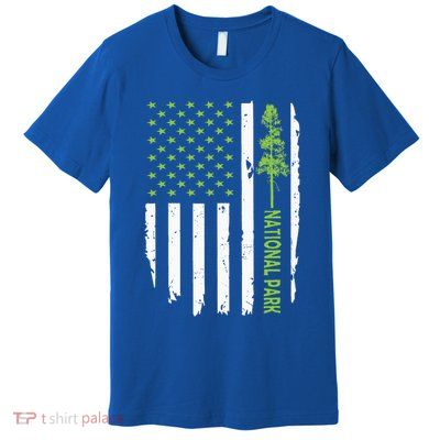US american flag with pine tree for protect national parks  Premium T-Shirt