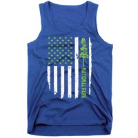 US american flag with pine tree for protect national parks  Tank Top