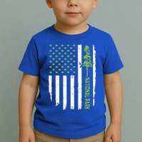 US american flag with pine tree for protect national parks  Toddler T-Shirt