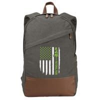 US american flag with pine tree for protect national parks  Cotton Canvas Backpack