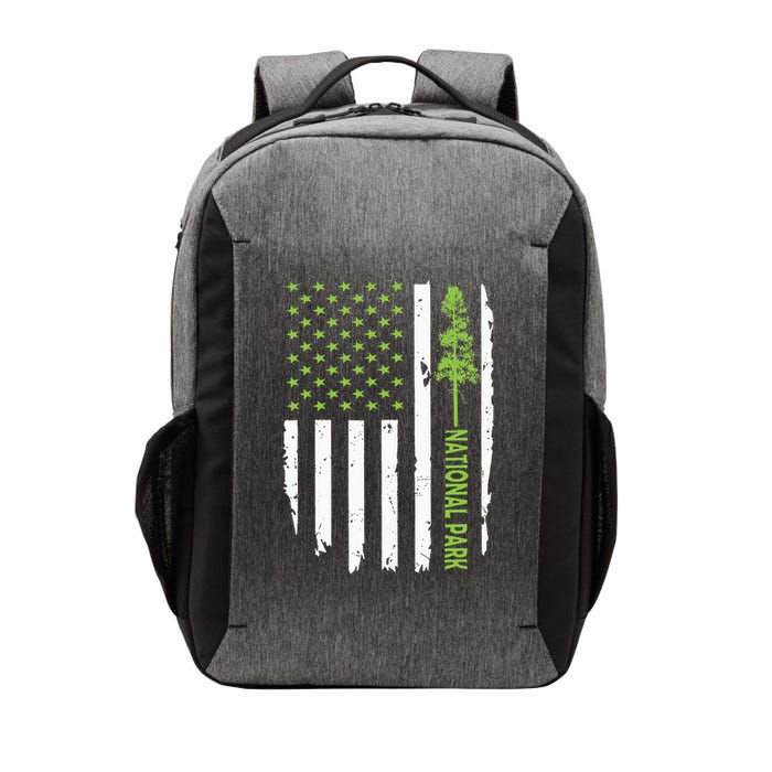 US american flag with pine tree for protect national parks  Vector Backpack