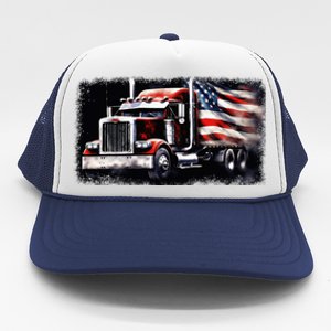 Us American Flag Semi Truck Driver Trucker Trucker Hat