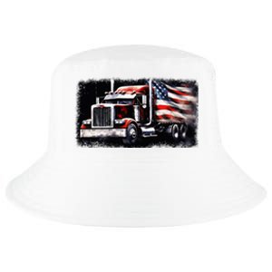 Us American Flag Semi Truck Driver Trucker Cool Comfort Performance Bucket Hat