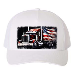 Us American Flag Semi Truck Driver Trucker Yupoong Adult 5-Panel Trucker Hat