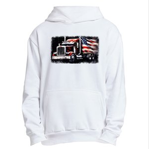 Us American Flag Semi Truck Driver Trucker Urban Pullover Hoodie