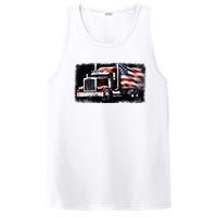 Us American Flag Semi Truck Driver Trucker PosiCharge Competitor Tank