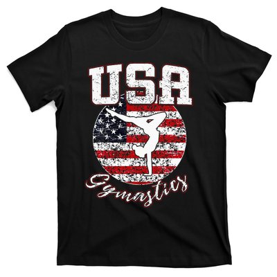 Usa American Flag Gymnastics Gymnast T-Shirt