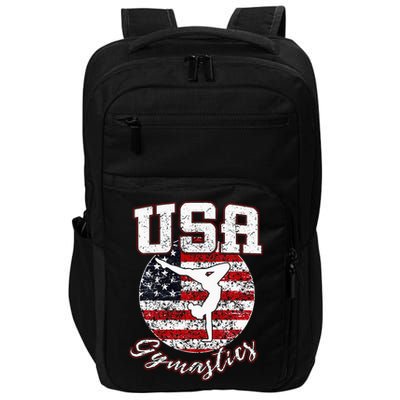 Usa American Flag Gymnastics Gymnast Impact Tech Backpack