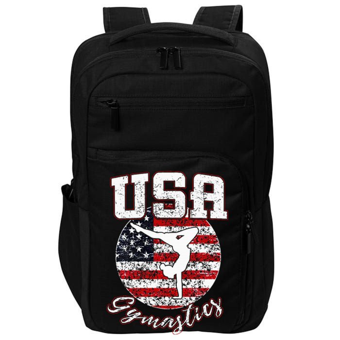 Usa American Flag Gymnastics Gymnast Impact Tech Backpack