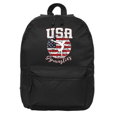 Usa American Flag Gymnastics Gymnast 16 in Basic Backpack