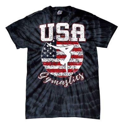 Usa American Flag Gymnastics Gymnast Tie-Dye T-Shirt