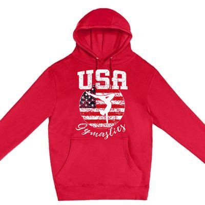 Usa American Flag Gymnastics Gymnast Premium Pullover Hoodie