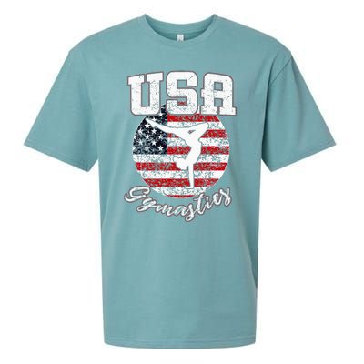 Usa American Flag Gymnastics Gymnast Sueded Cloud Jersey T-Shirt