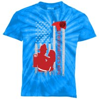 Us American Flag Axe Fire Patriot Firefighter Valentines Gift Kids Tie-Dye T-Shirt