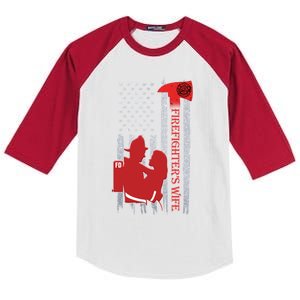 Us American Flag Axe Fire Patriot Firefighter Valentines Gift Kids Colorblock Raglan Jersey