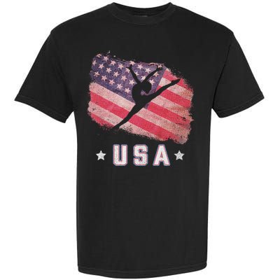 Usa American Flag Gymnastics Team Gymnast Usa Garment-Dyed Heavyweight T-Shirt