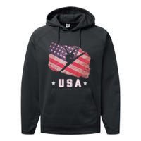 Usa American Flag Gymnastics Team Gymnast Usa Performance Fleece Hoodie