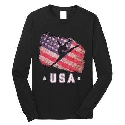 Usa American Flag Gymnastics Team Gymnast Usa Long Sleeve Shirt