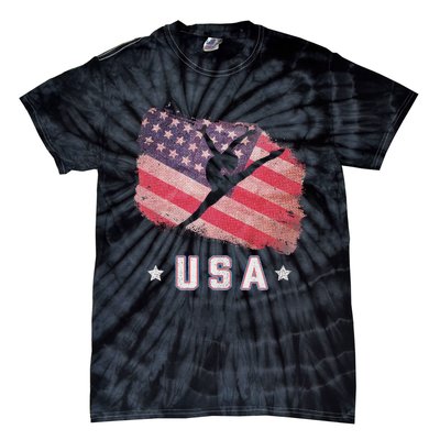 Usa American Flag Gymnastics Team Gymnast Usa Tie-Dye T-Shirt