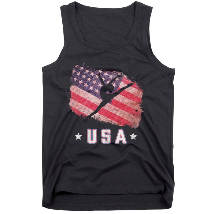 Usa American Flag Gymnastics Team Gymnast Usa Tank Top