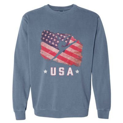 Usa American Flag Gymnastics Team Gymnast Usa Garment-Dyed Sweatshirt