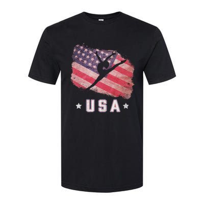 Usa American Flag Gymnastics Team Gymnast Usa Softstyle CVC T-Shirt