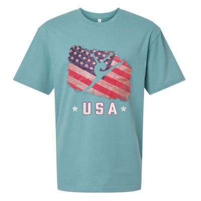 Usa American Flag Gymnastics Team Gymnast Usa Sueded Cloud Jersey T-Shirt