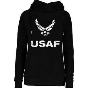 Usaf A.I.R F.O.R.C.E Distressed Usaf Simple Womens Funnel Neck Pullover Hood