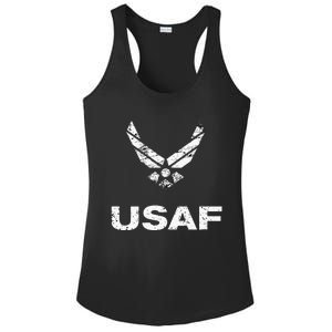 Usaf A.I.R F.O.R.C.E Distressed Usaf Simple Ladies PosiCharge Competitor Racerback Tank