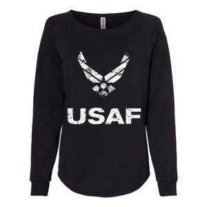 Usaf A.I.R F.O.R.C.E Distressed Usaf Simple Womens California Wash Sweatshirt