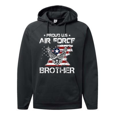 US Air Force Proud Brother Proud Air Force Brother Father Performance Fleece Hoodie