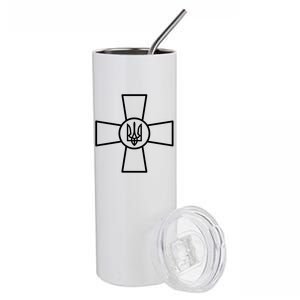 Ukraine Army Ground Forces Emblem President Zelensky Support Cute Gift Stainless Steel Tumbler