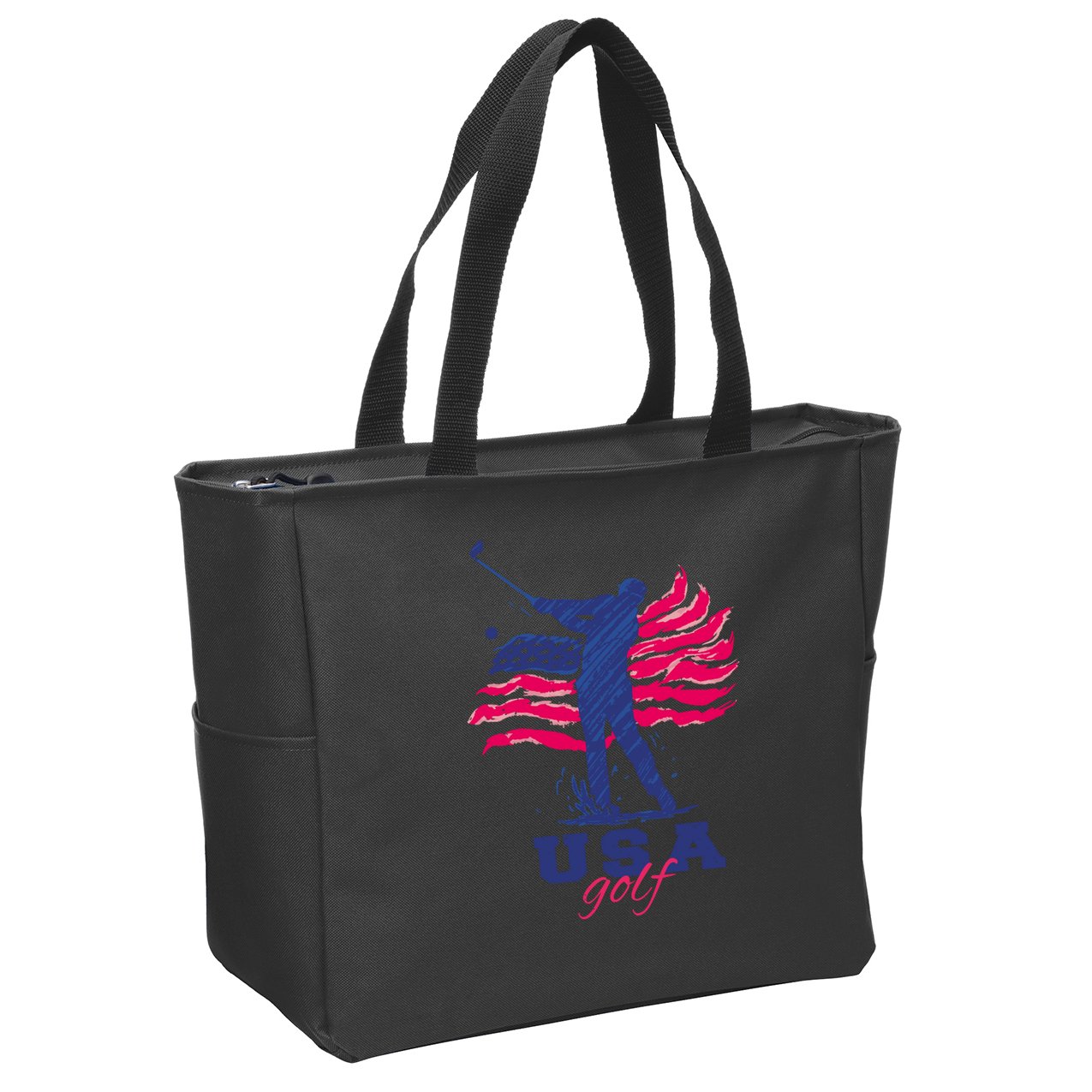 USA American Golf Player Zip Tote Bag