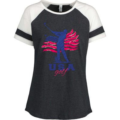 USA American Golf Player Enza Ladies Jersey Colorblock Tee