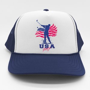 USA American Golf Player Trucker Hat