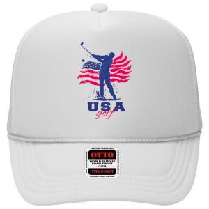 USA American Golf Player High Crown Mesh Back Trucker Hat