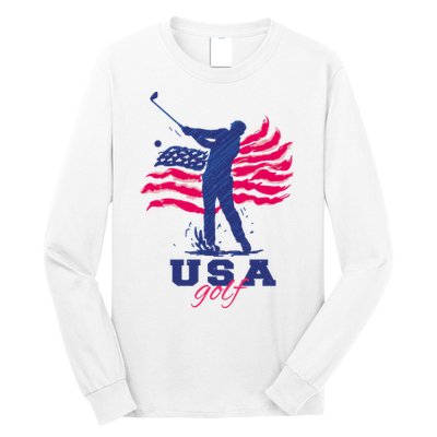 USA American Golf Player Long Sleeve Shirt
